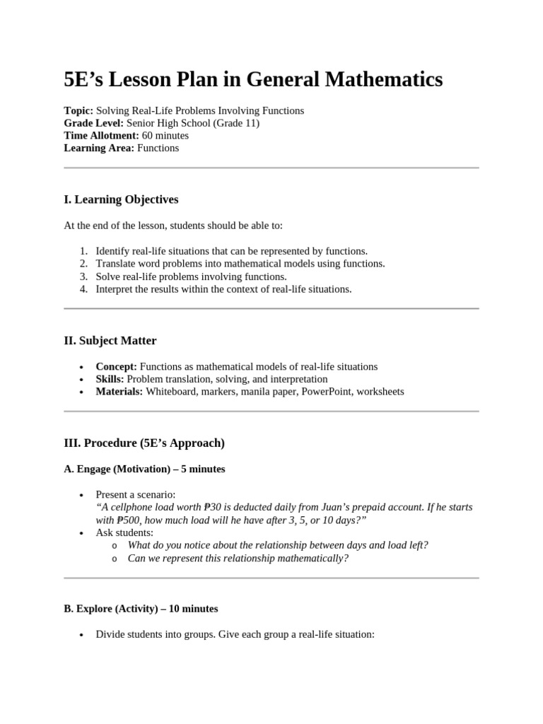 Solving Real-Life Function | PDF | Function (Mathematics) | Mathematics