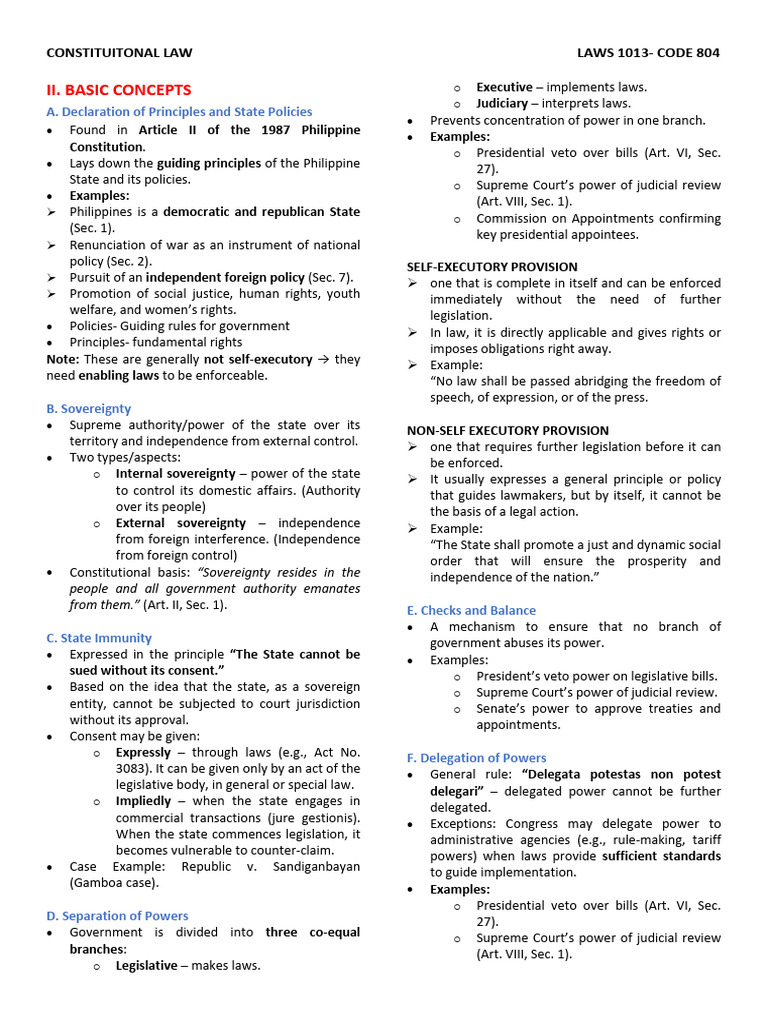 Philippine Constitutional Law Overview | PDF | Territorial Waters | Justice