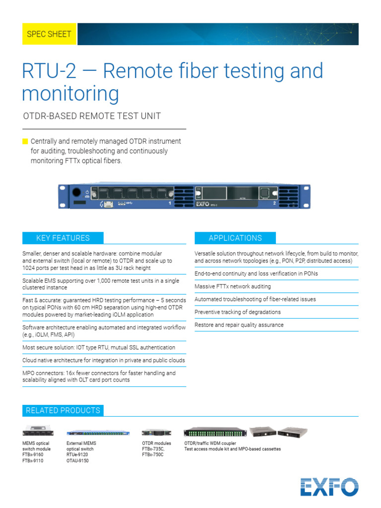 Remote Fiber Testing Solutions Overview | PDF | Fiber Optic ...