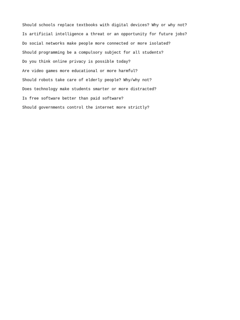 Debate Topics on Education and Technology | PDF