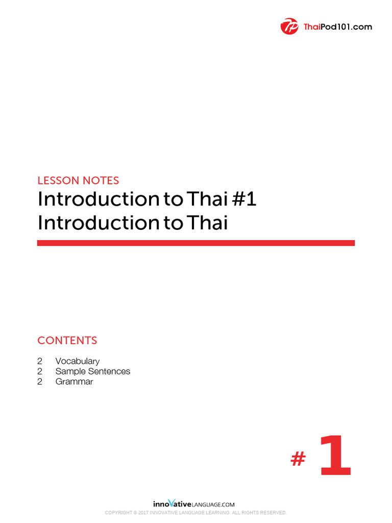 Learn Thai: Introduction & Basics | PDF | Thailand | Human Communication