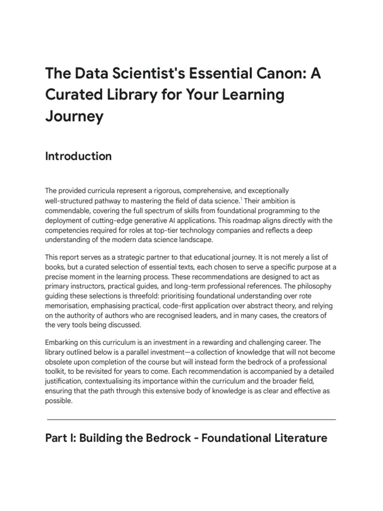 Essential Data Science Reading List | PDF | Apache Spark | Machine Learning