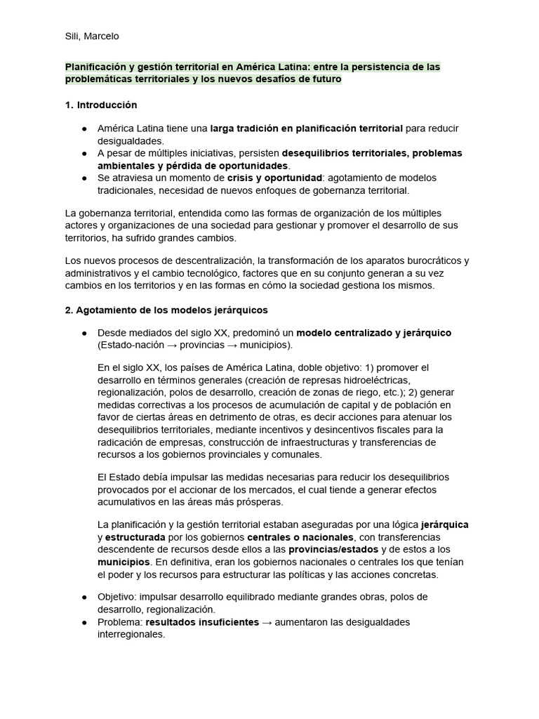 Desafíos de la gestión territorial en América Latina | PDF ...