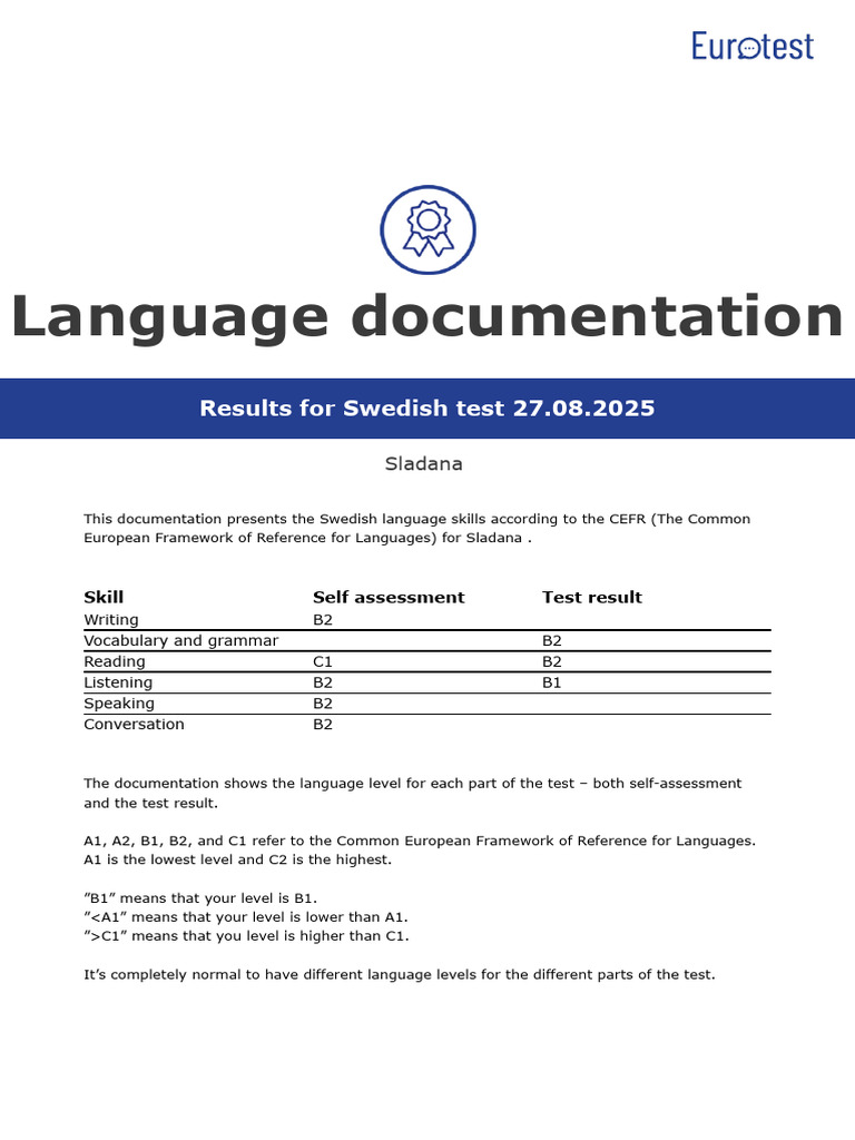 Swedish Test | PDF
