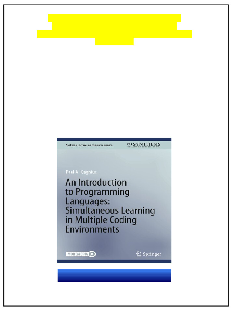 An Introduction To Programming Languages: Simultaneous Learning in ...