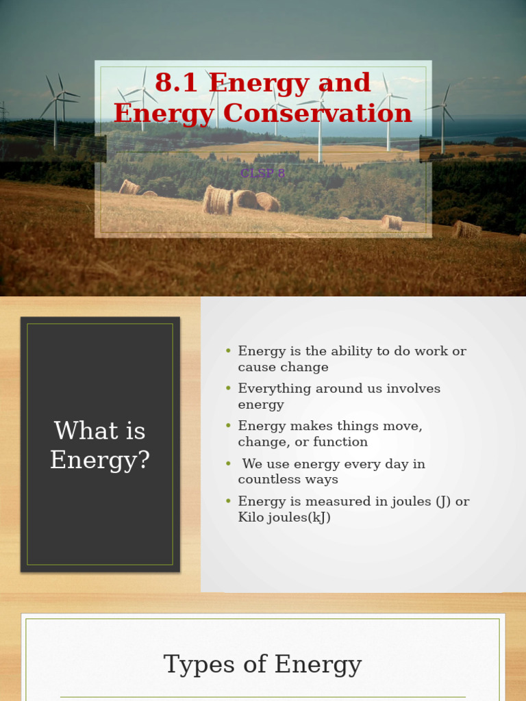 8.1 Energy Conservation | PDF | Kinetic Energy | Potential Energy