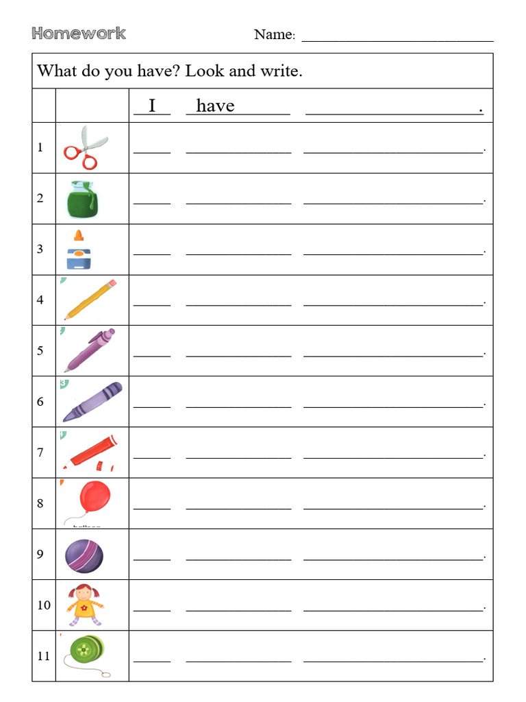 Homework Writing Template | PDF