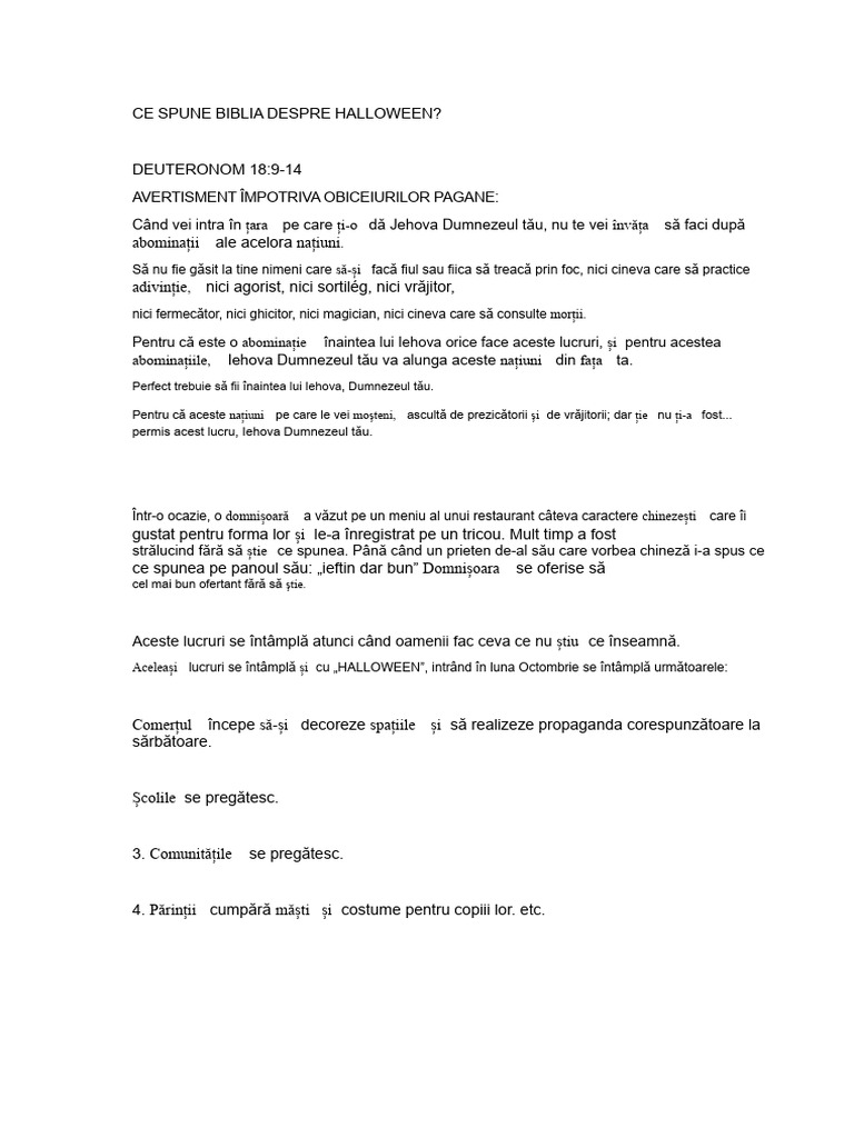 Ce Spune Biblia Despre Halloween | PDF