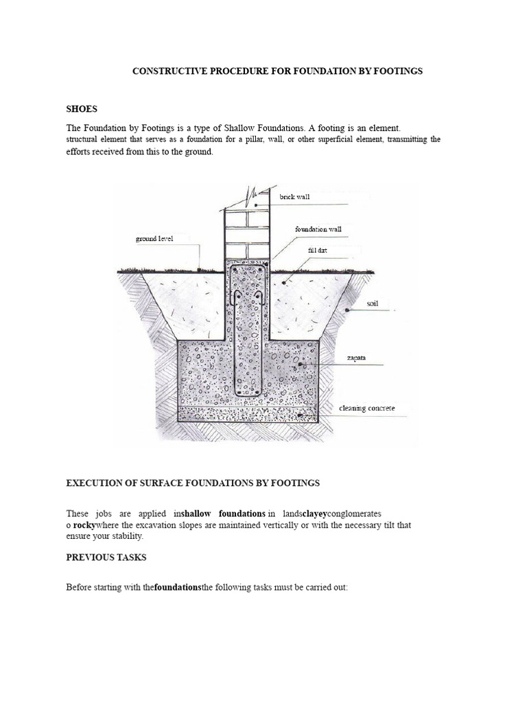 Foundation Construction by Footings Guide | PDF | Concrete | Foundation ...
