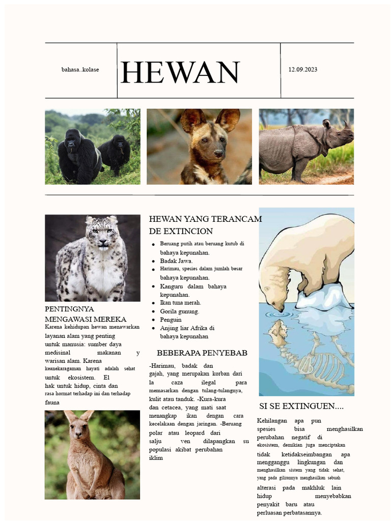 Hewan Terancam Punah dan Dampaknya | PDF