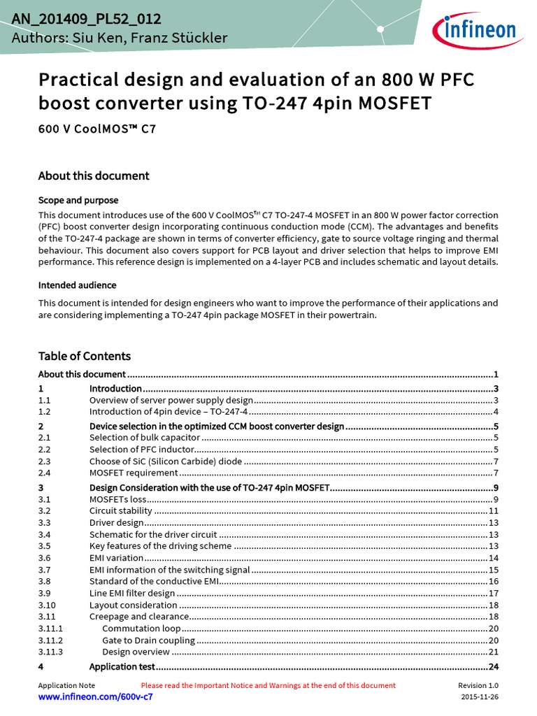 800W PFC Boost Converter Design Guide | PDF | Electronic Filter | Power ...