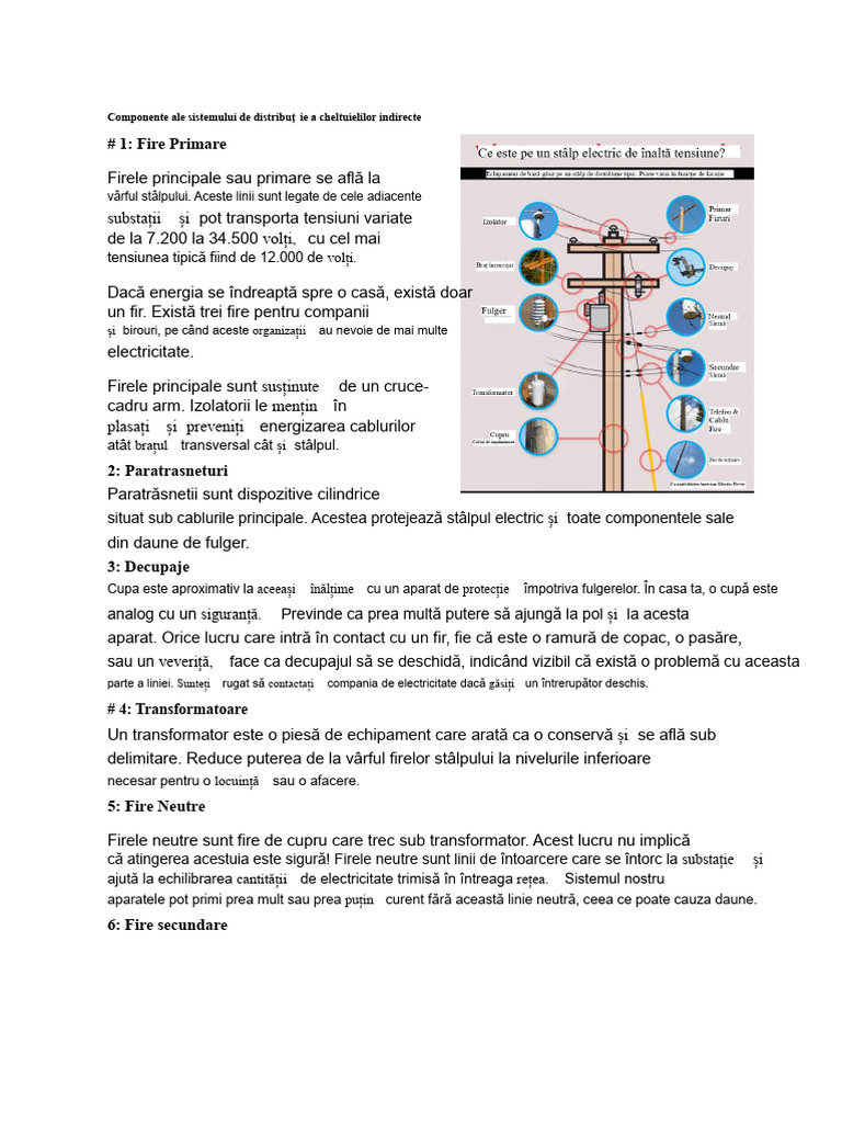 Componentele Sistemului de Distribuție Aeriană | PDF