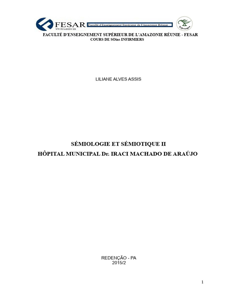 Rapport sur la Sémiologie Infirmière II | PDF | Allaitement