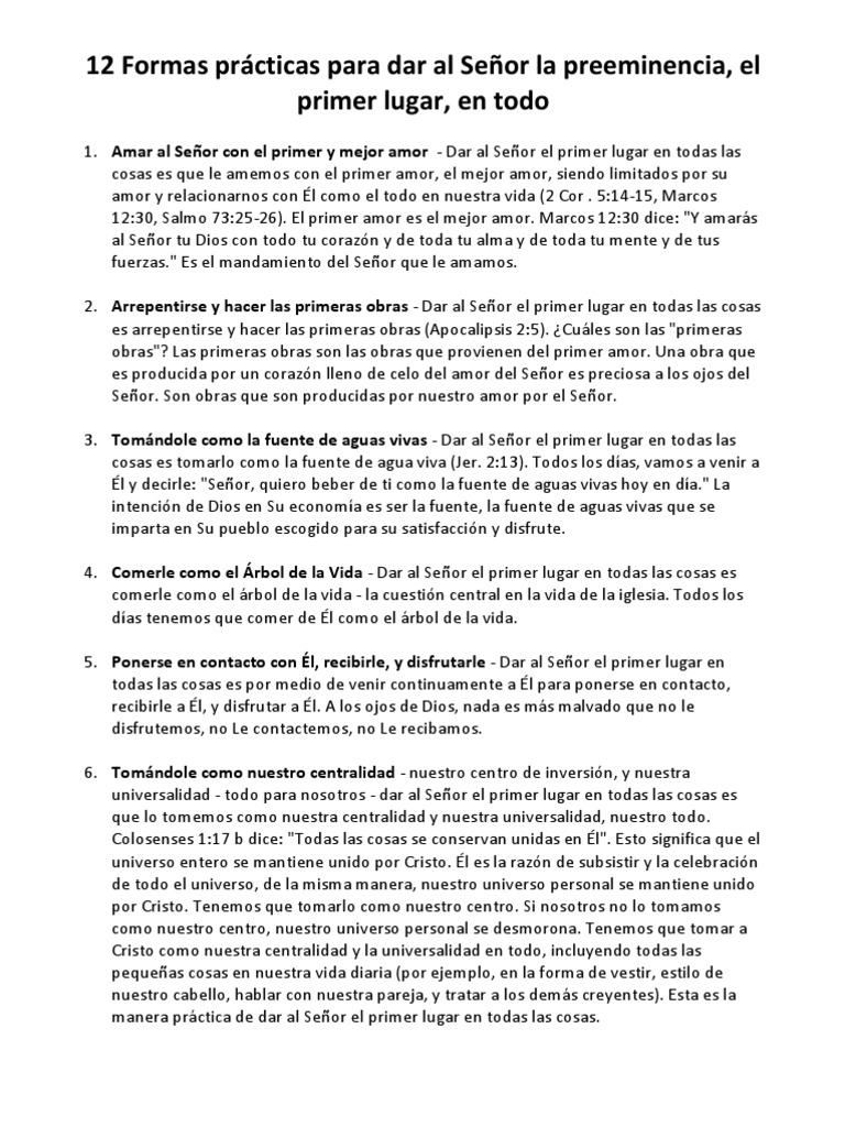 12 Formas de Poner a Dios en Primer Lugar | PDF | Cristo (título) | Dios