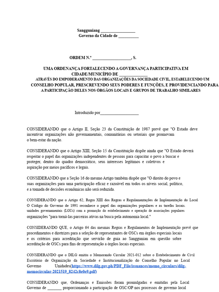 Fortalecimento da Governança Participativa | PDF | Governança ...