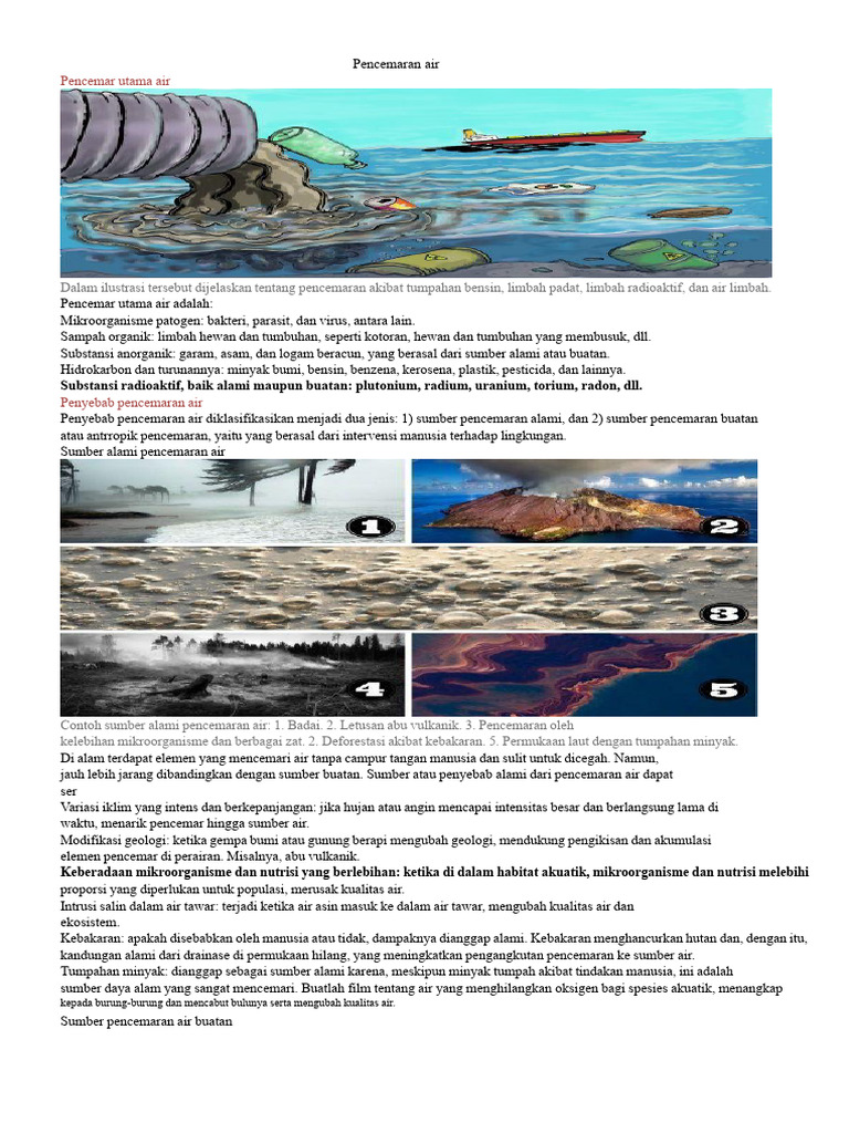 Penyebab dan Dampak Pencemaran Air | PDF
