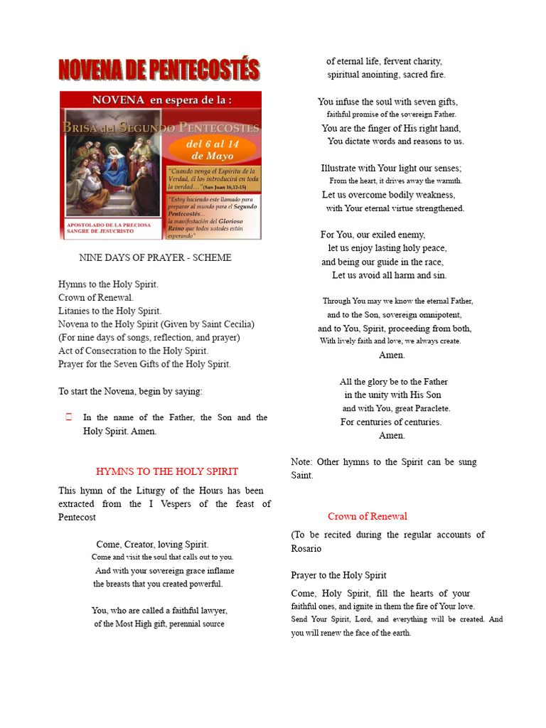 Novena and Prayers to the Holy Spirit | PDF | God The Father | Mercy