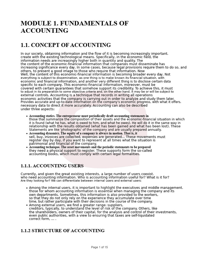 Accounting Fundamentals Overview | PDF | Debits And Credits | Equity ...