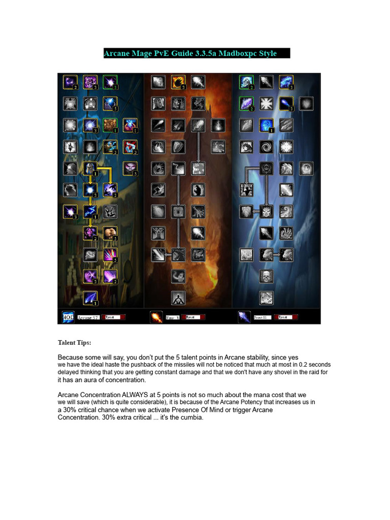 Arcane Mage PvE Guide 3.3.5a | PDF | Role Playing Games