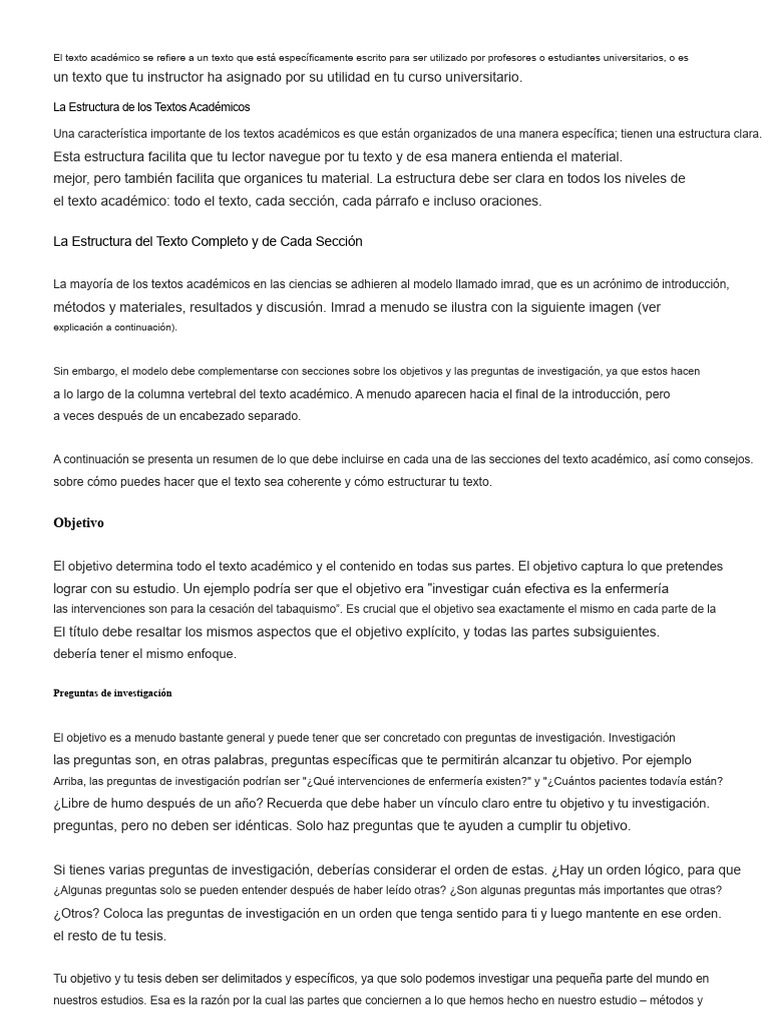 Estructura de Textos Académicos IMRAD | PDF | Science | Cognición