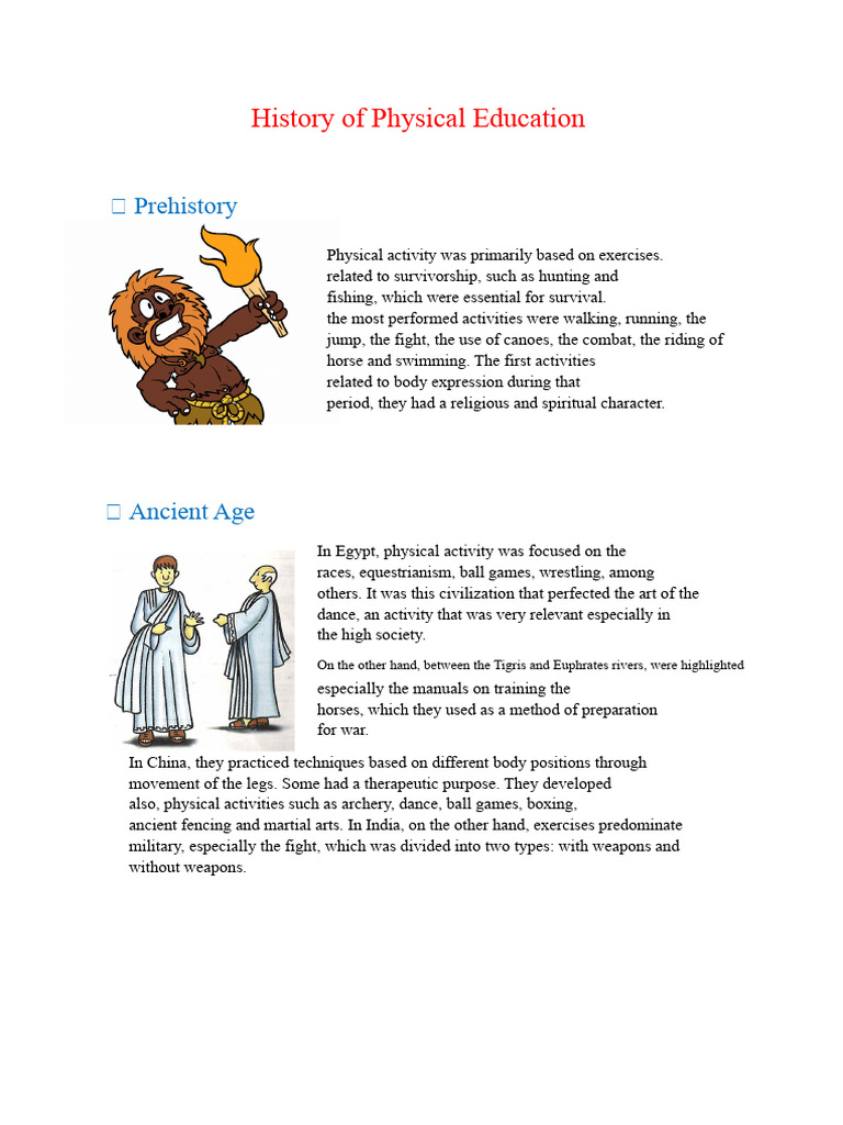 Evolution of Physical Education History | PDF