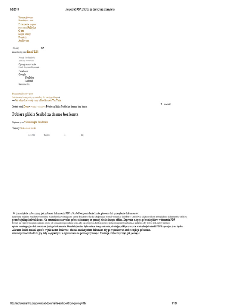 Pobierz Pliki Z Scribd Za Darmo Bez Konta: Oprogramowanie Facebook ...