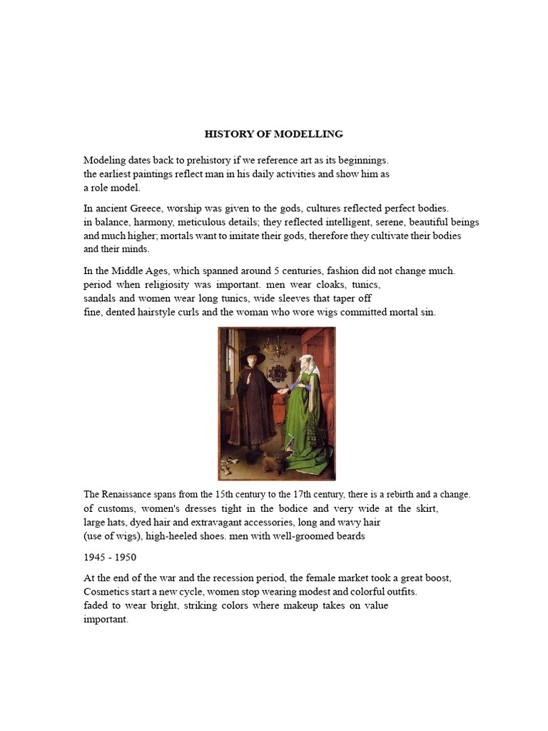 Evolution of Modeling Through History | PDF | Wig | Fashion