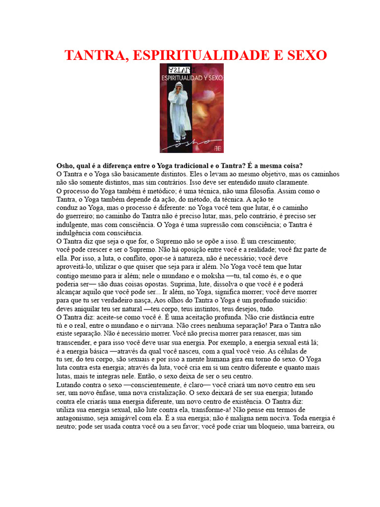 Tantra e Yoga: Caminhos Distintos | PDF | Tantra | Ioga