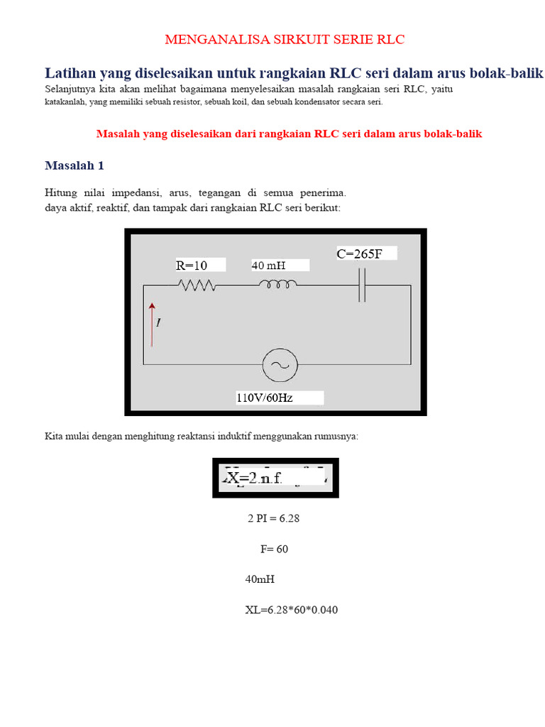 Analisis Rangkaian RLC Seri AC | PDF