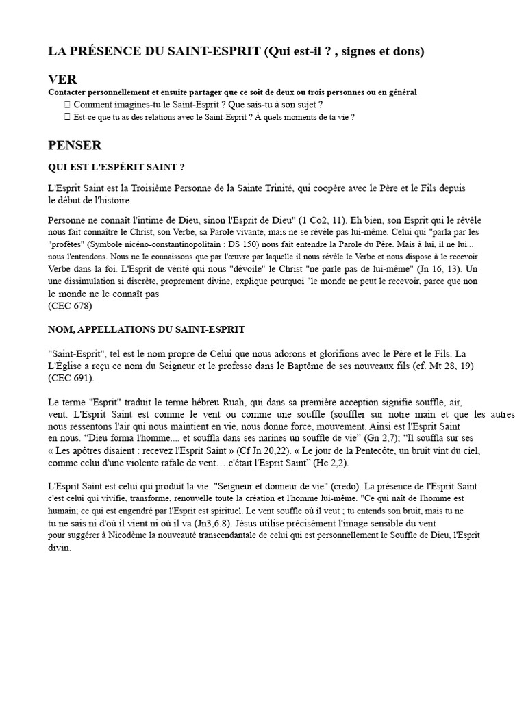 Comprendre le Saint-Esprit et ses dons | PDF | Onction | Saint-Esprit