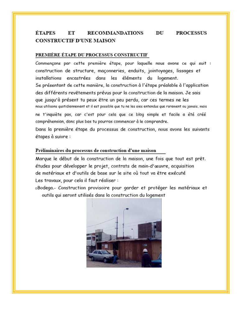 Guide du processus constructif d'une maison | PDF | Mortier (matériau ...