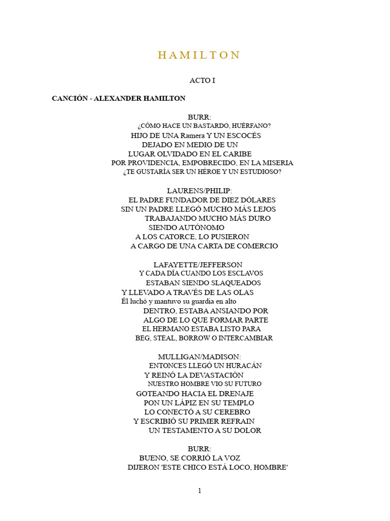 Cartas de Hamilton a Laurens | PDF | Hamilton (musical) | Alexander ...