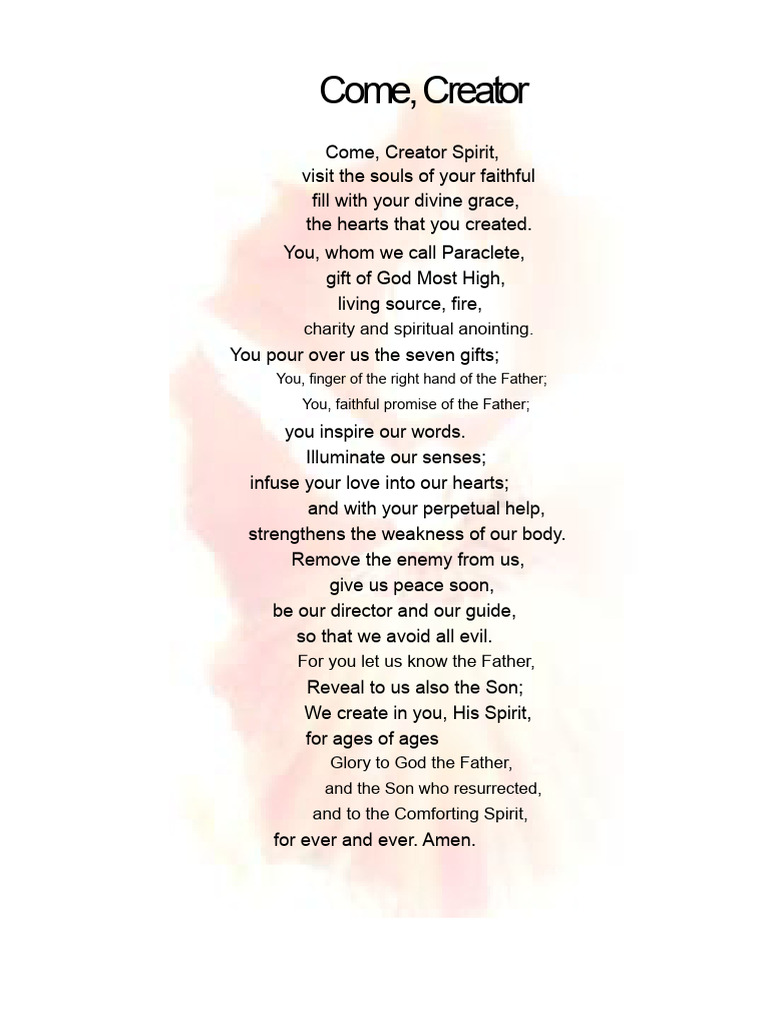 Prayers and Invocations to the Holy Spirit | PDF | God The Father ...
