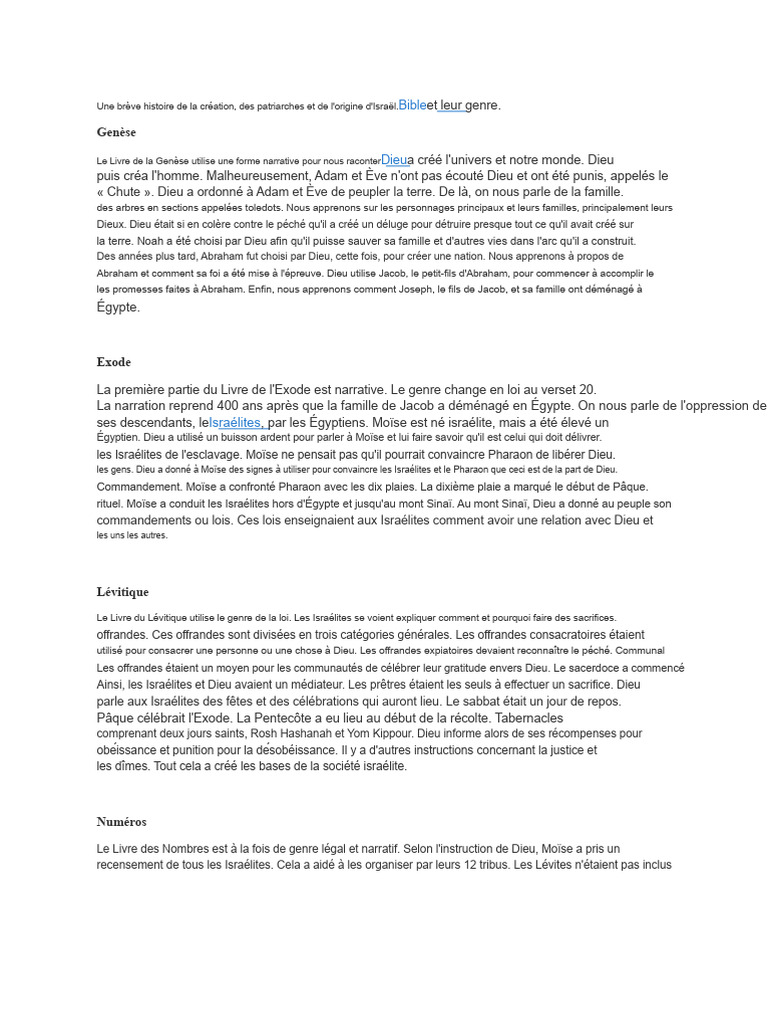 Résumé de l'Ancien Testament | PDF | David | Livres des Rois
