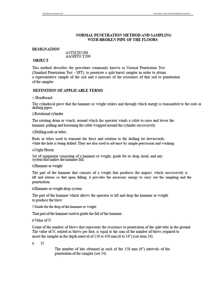 Normal Penetration Test Procedure | PDF