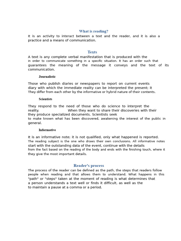 Understanding Reading and Text Types | PDF | Stress (Linguistics) | Word