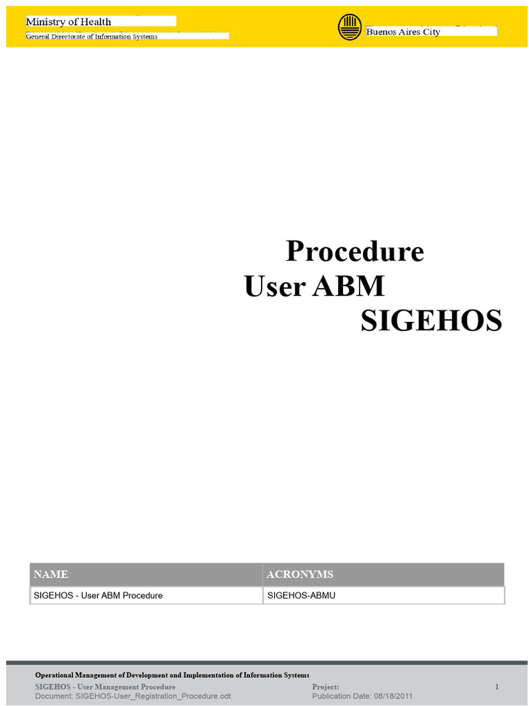 SIGEHOS User Registration Procedure | PDF | Cyberspace | Computing