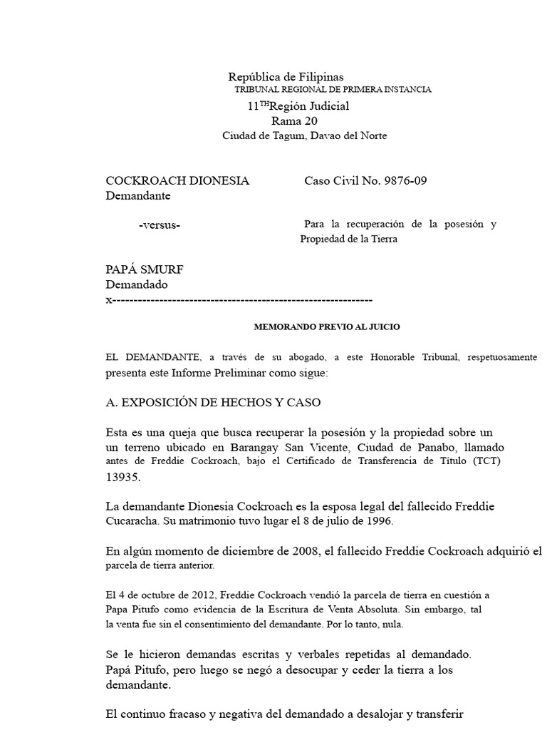 Recuperación de Propiedad en Filipinas | PDF | Justicia | Crimen y ...