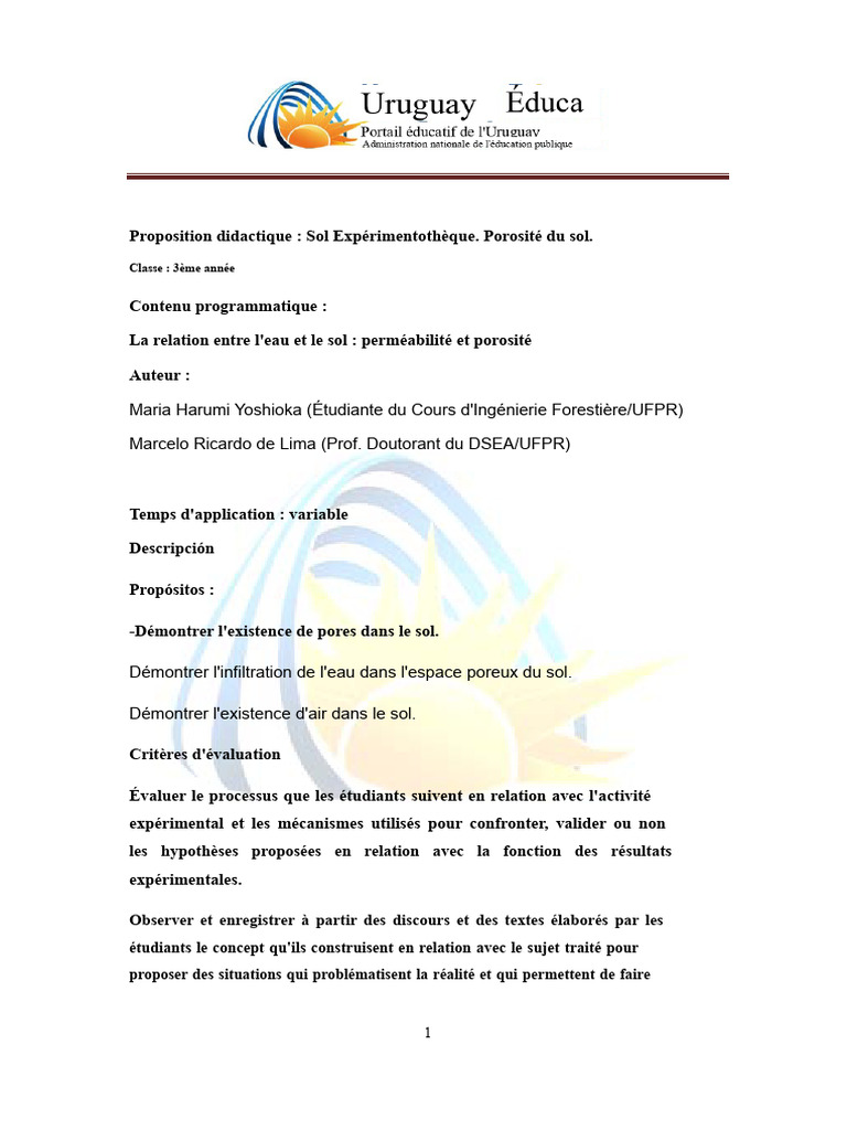 Expérience sur la porosité du sol | PDF | Porosité | Sol (pédologie)