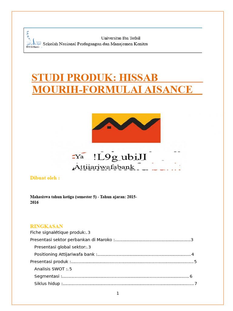 Analisis Produk Hissab Mourih Bank | PDF