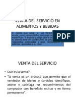 Venta Del Servicio en Alimentos y Bebidas