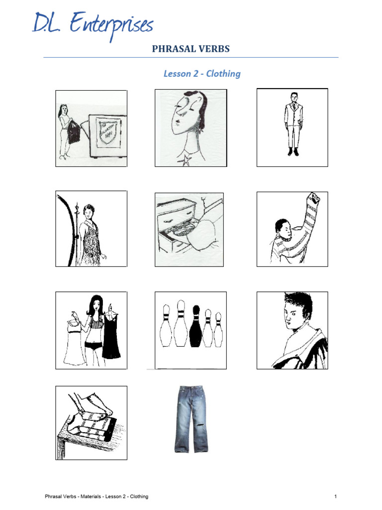 Phrasal Verbs for Clothing Exercises | PDF | Clothing | Fashion