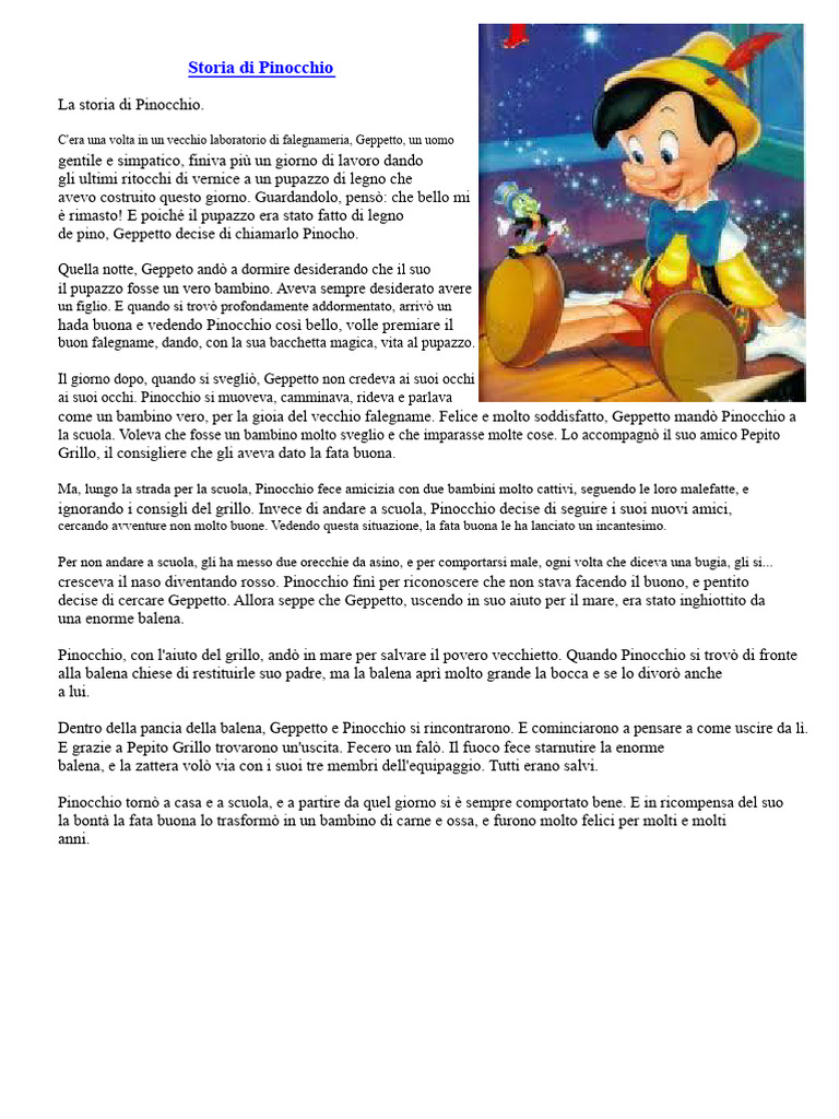 Storia Di Pinocchio | PDF