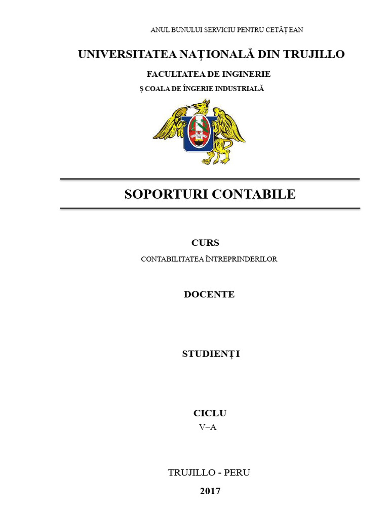 Suporturi Contabile - CONTABILITATE | PDF