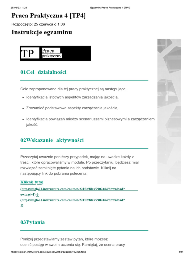 Produkcja I TP 4 85% | PDF