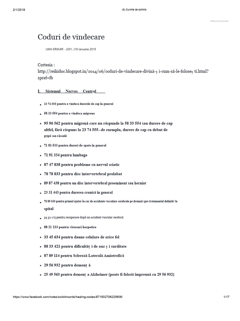 Coduri de Vindecare | PDF