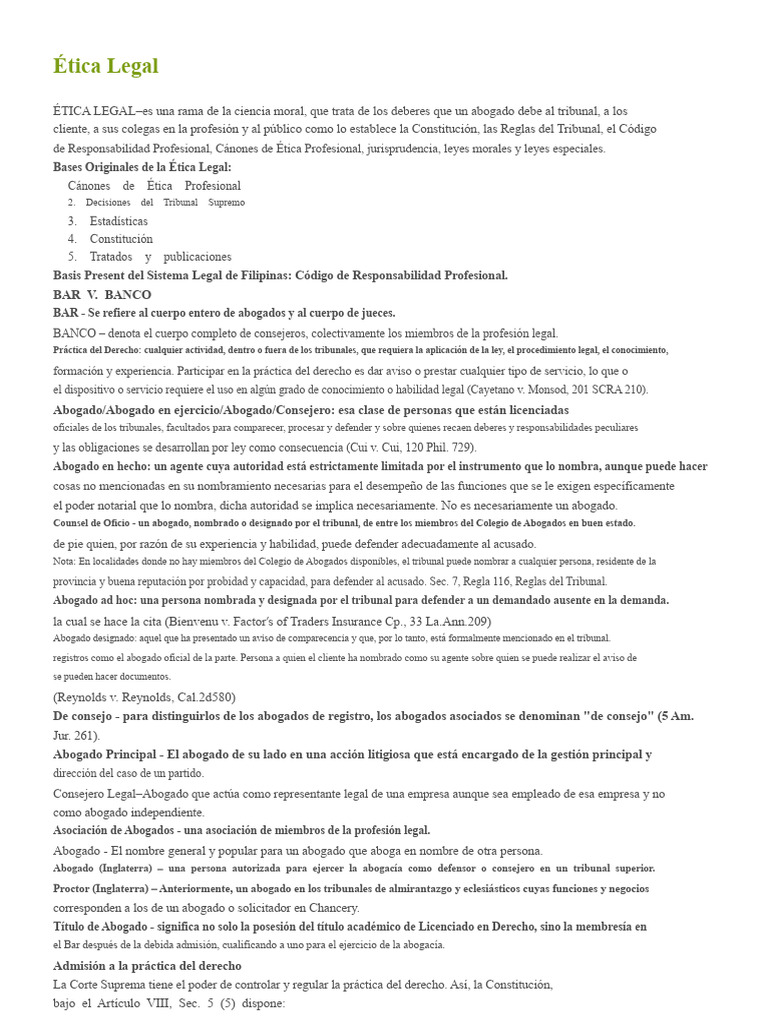 Fundamentos de la Ética Legal en Filipinas | PDF | Justicia | Crimen y ...