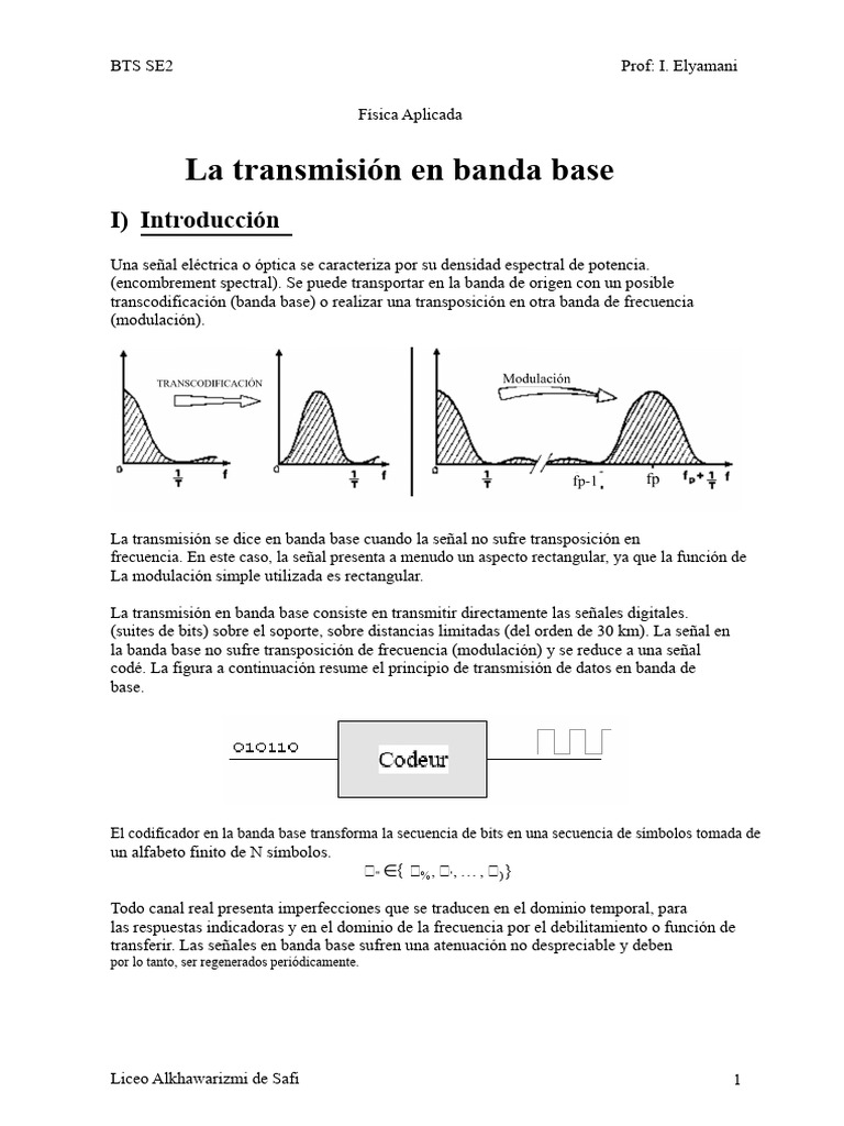 Transmisión en Banda Base: Fundamentos y Códigos | PDF | Ingeniería en ...