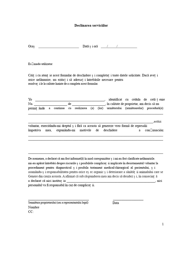 Format de Declinare | PDF
