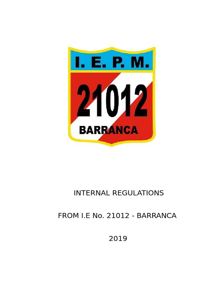 Internal Regulations of I.E. 21012 Barranca | PDF | Teachers | Schools